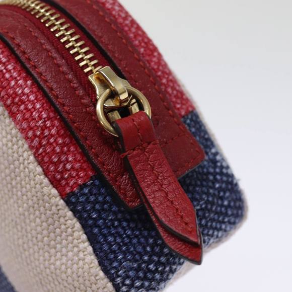 GUCCI Sherry Line Pouch Canvas Red Navy Auth 77003 - Picture 8 of 16